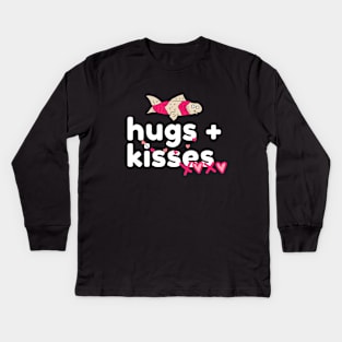 hugs and kisses by mencarirejeki Kids Long Sleeve T-Shirt